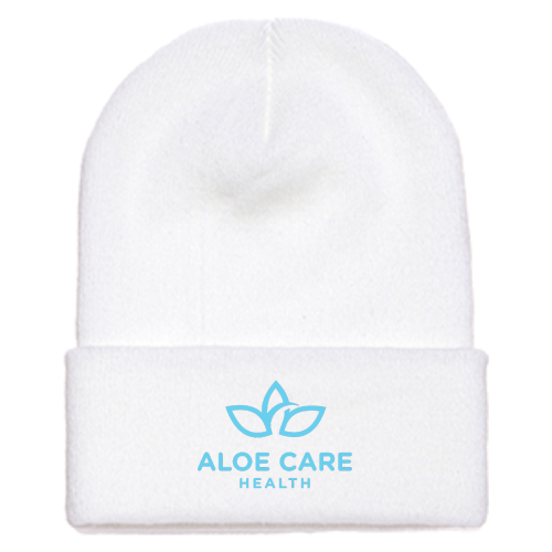 Aloe Care - Cuffed Knit Beanie White