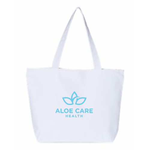 Aloe Care - 24.5L Canva Zippered Tote White